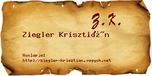 Ziegler Krisztián névjegykártya